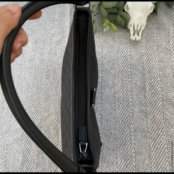 Gucci Black Denim Monogram Abby Shoulder Bag - Picture 6 of 16